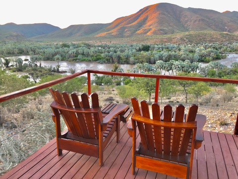 Kapika Waterfall Lodge/Epupa Lodge, Namibia - Relaxing at the pool deck